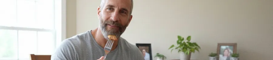 Paul eating a healthy meal in the morning