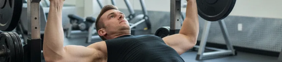 Derek doing a bench press