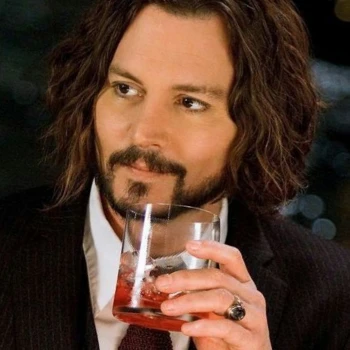 Johnny Depp drinking