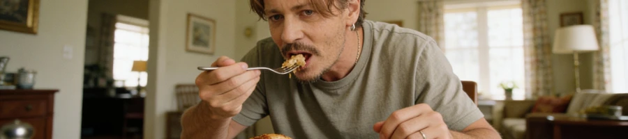 Johnny Depp eating healthy diet food