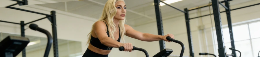 Lady Gaga working out in the gym