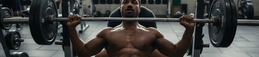 Michael doing bench press