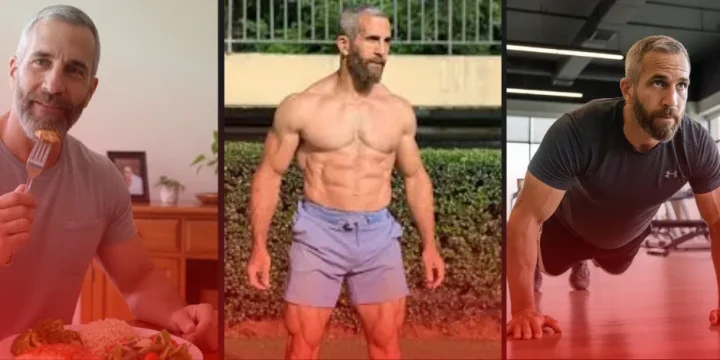 Paul doing a workout and eating healthy for his age of 50