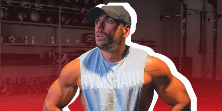 Ross Edgeley working out at the gym