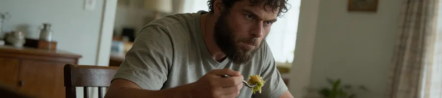 Ross eating healthy diet in the morning