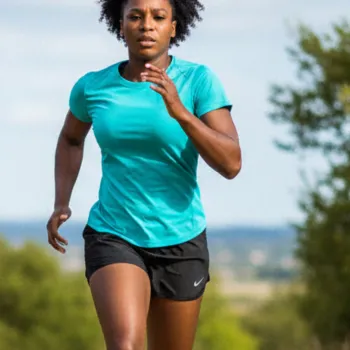 Serena running outside