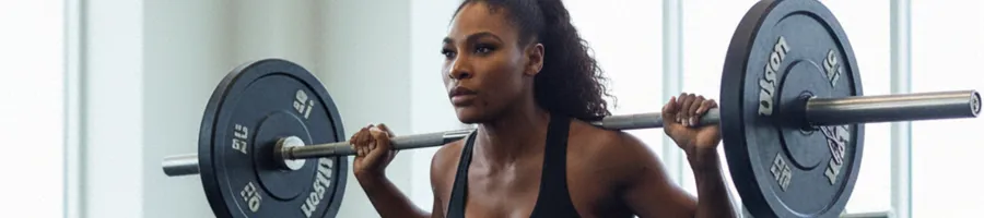 Serena doing a squat workout