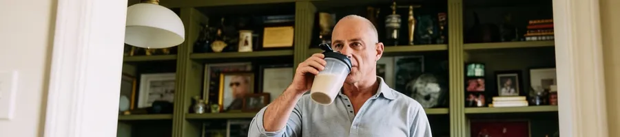 David drinking a suppement