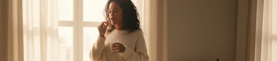 Rihanna taking vitamin in the morning