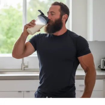 Liver king drinking protein shake