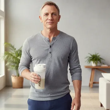 Daniel drinking protein shake