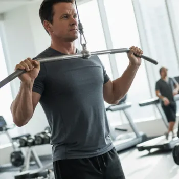 Mark doing a lat pulldown