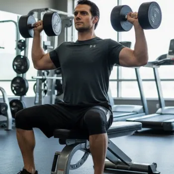 Henry doing dumbbell press