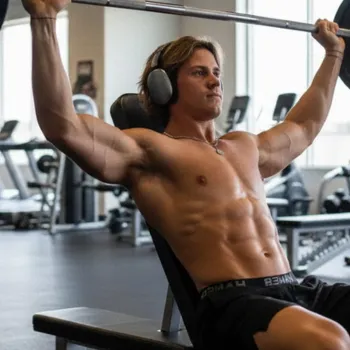 Alex doing a shoulder press workout