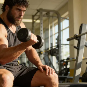 Ross doing a bicep curl