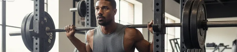 Michael doing barbell squat