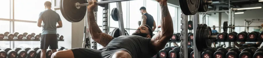 Derrick doing bench press