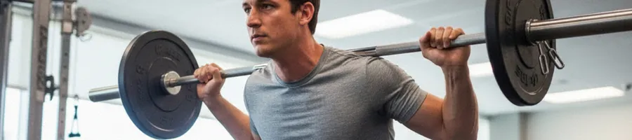 Miles doing a barbell squat