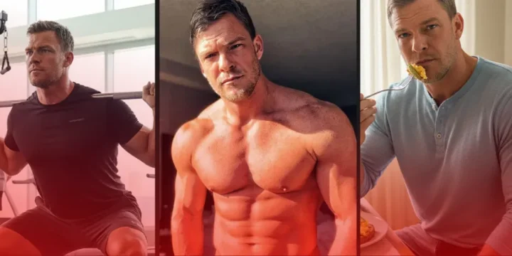 Alan doing his workout and diet routine for jack reacher