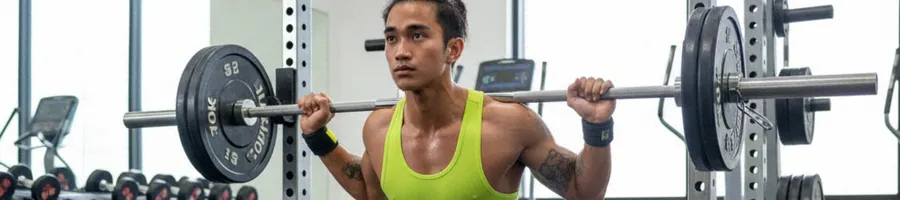 Bretman doing a squat