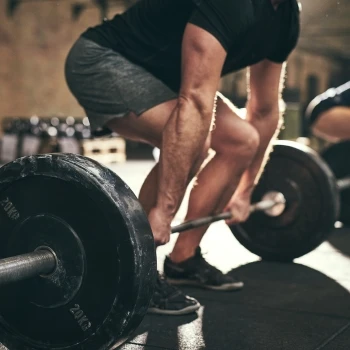 A man doing deadlift