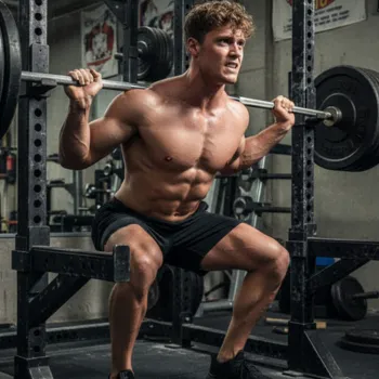 David doing a squat in the gym