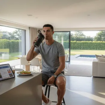 Cristiano drinking protein shake