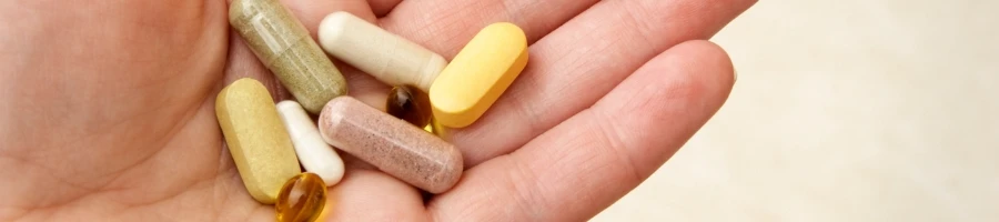 Different kinds of supplements on hand