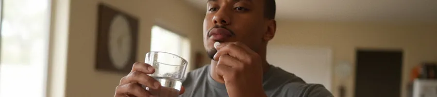 Larry taking supplement in the morning