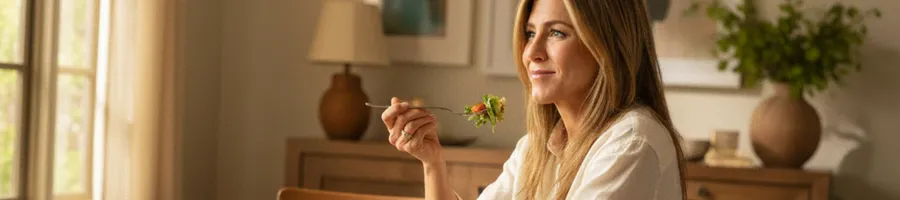 Jennifer eating healthy meal