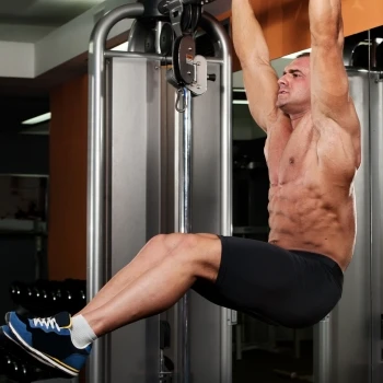 A man doing leg raises