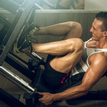 A man doing leg press