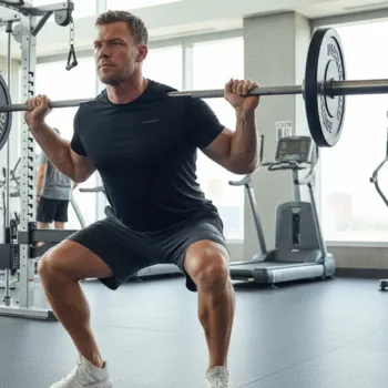 Alan doing squat in the gym