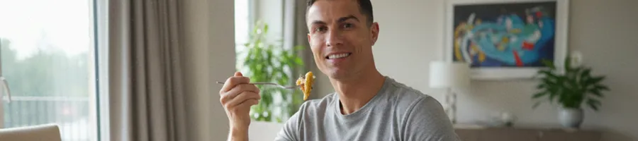 Cristiano eating for his healthy diet
