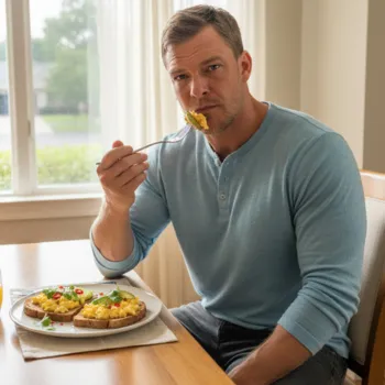 Alan eating healthy breakfast