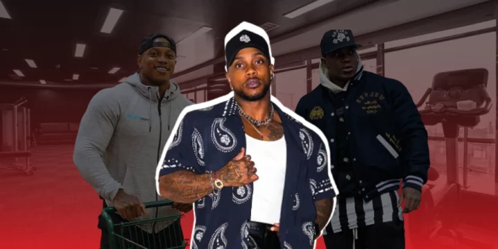 Brandon Hendrickson collage at the gym