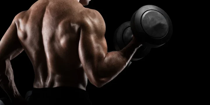 A man lifting a dumbbell