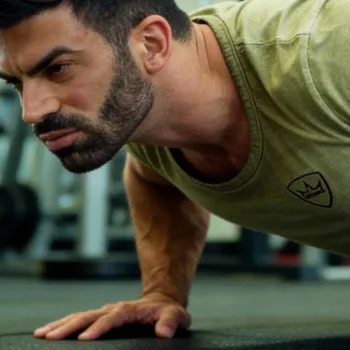 Sergi doing a push up exercise
