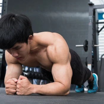 A man doing plank