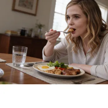 Zoey eating protein packed meal