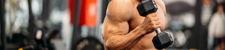 A man lifting a dumbbell