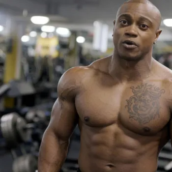 Brandon taking a rest in the gym