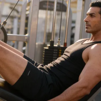 Jason working out his legs in the gym