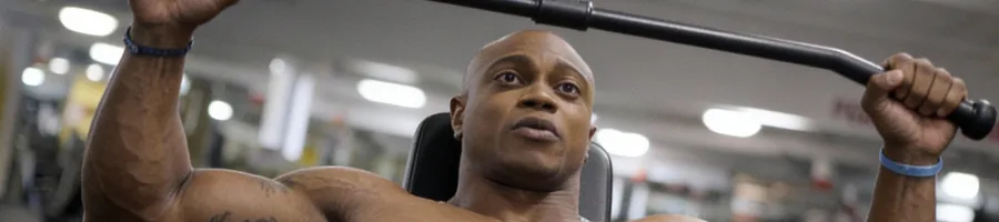 Brandon doing a bench press workout