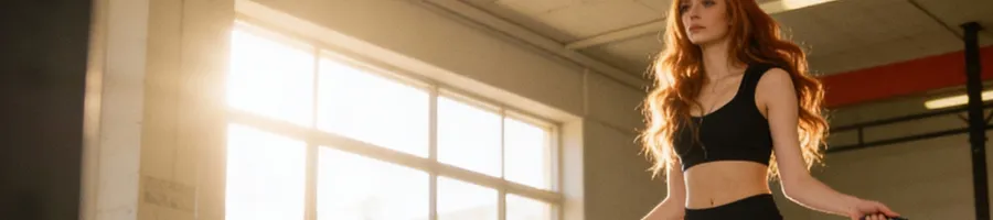 Karen exercising in the gym