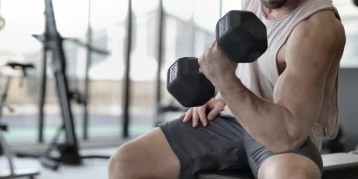 A man working out at the gym