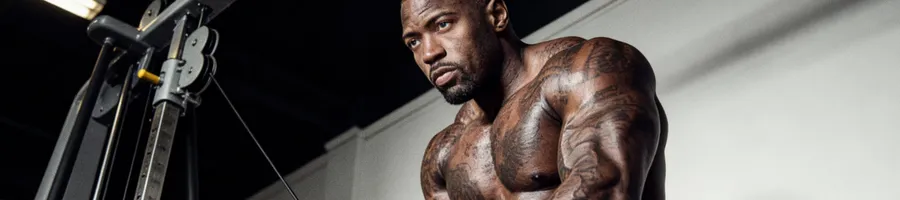 Mike doing a heavy workout routine in the gym