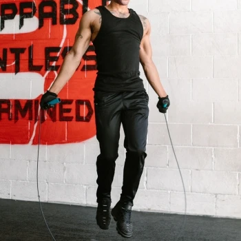 A man doing jump rope