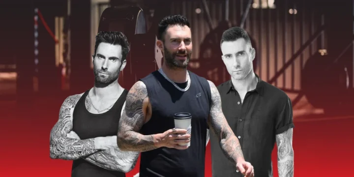 Adam Levine collage in the gym