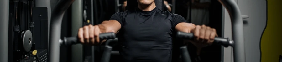 A man using a bench press machine